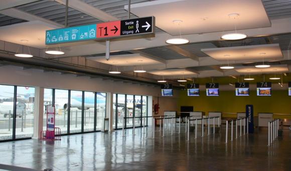 The new terminal has eight check-in desks.