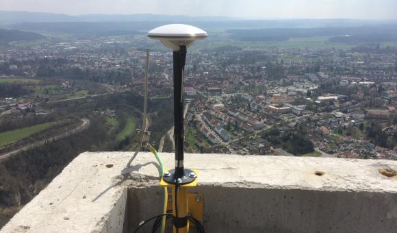 GNSS monitoring station at the top of the Rottweil tower