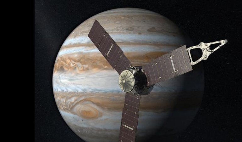 The U.S. Juno spacecraft reached its destination, Jupiter, after a very long, 3 billion-km, 5-year journey through space and time.