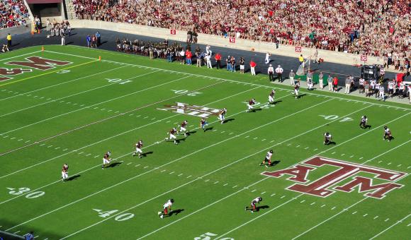 Le stade de football US Kyle Field, situé sur le campus de Texas A&M, compte 82 600 places.